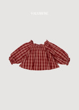 ［valubebe］Dudie check smock blouse