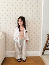 ［comma］Puff ribbon cardigan