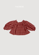 ［valubebe］Dudie check smock blouse