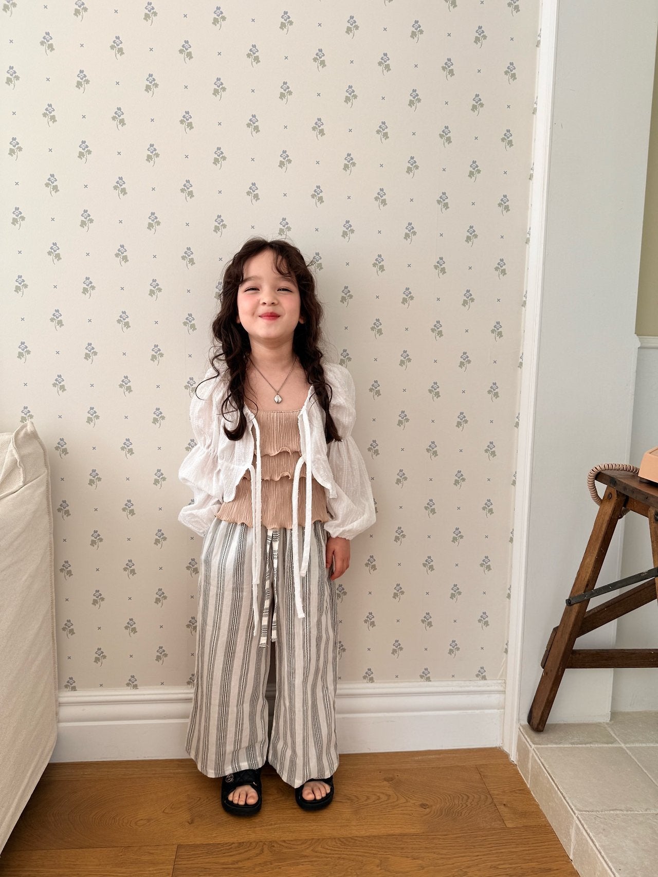 ［comma］Puff ribbon cardigan