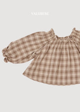 ［valubebe］Dudie check smock blouse