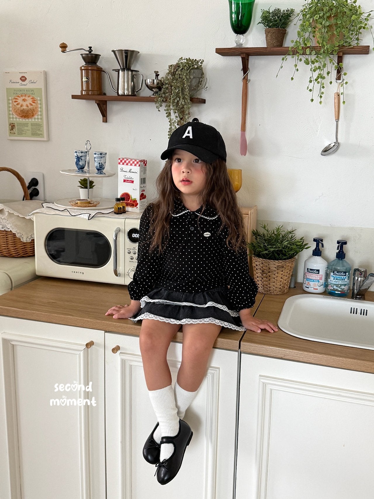 ［second moment］Dot lace collar tops