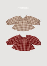 ［valubebe］Dudie check smock blouse