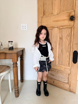［comma］Puff ribbon cardigan