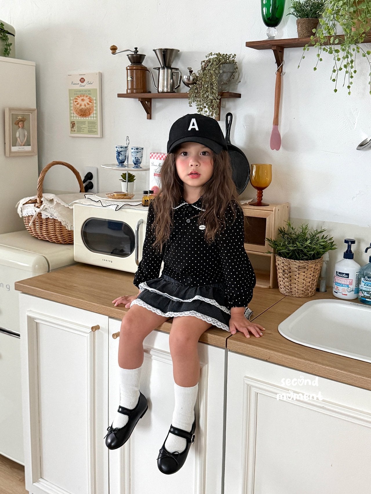 ［second moment］Dot lace collar tops