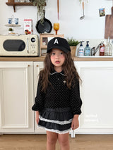 ［second moment］Dot lace collar tops
