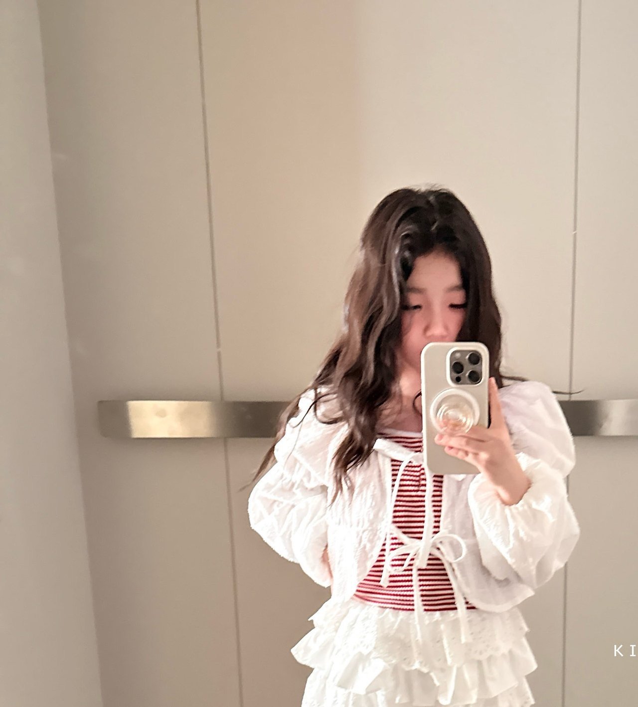 ［comma］Puff ribbon cardigan