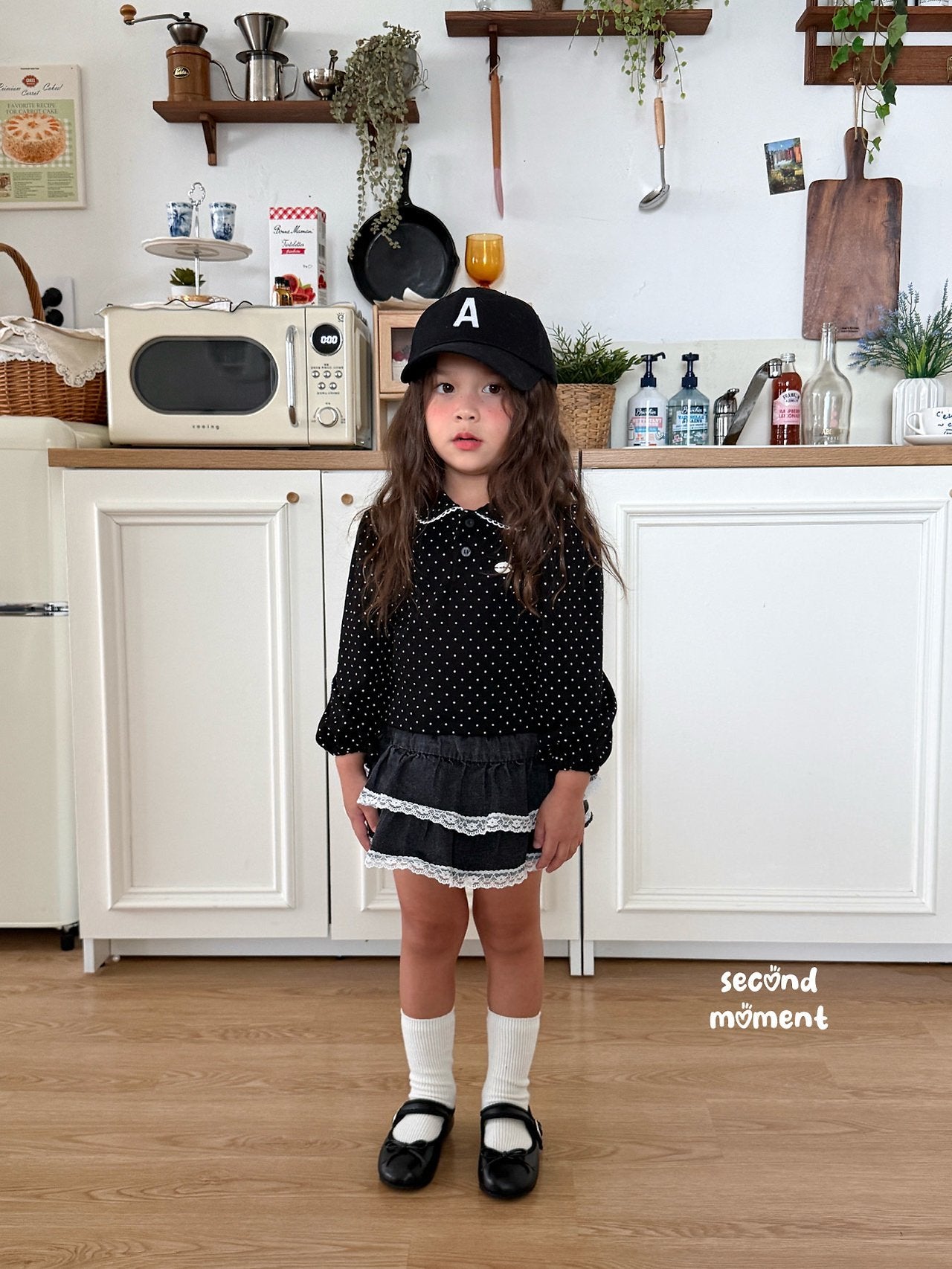 ［second moment］Dot lace collar tops