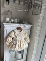 ［marron］Rose lace rompers