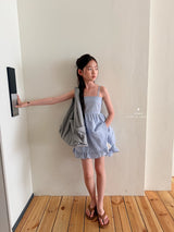 ［comma］Check back open one-piece