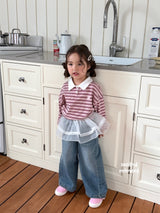 ［second moment］Stripe collar tops