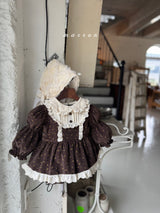 ［marron］Rose lace rompers