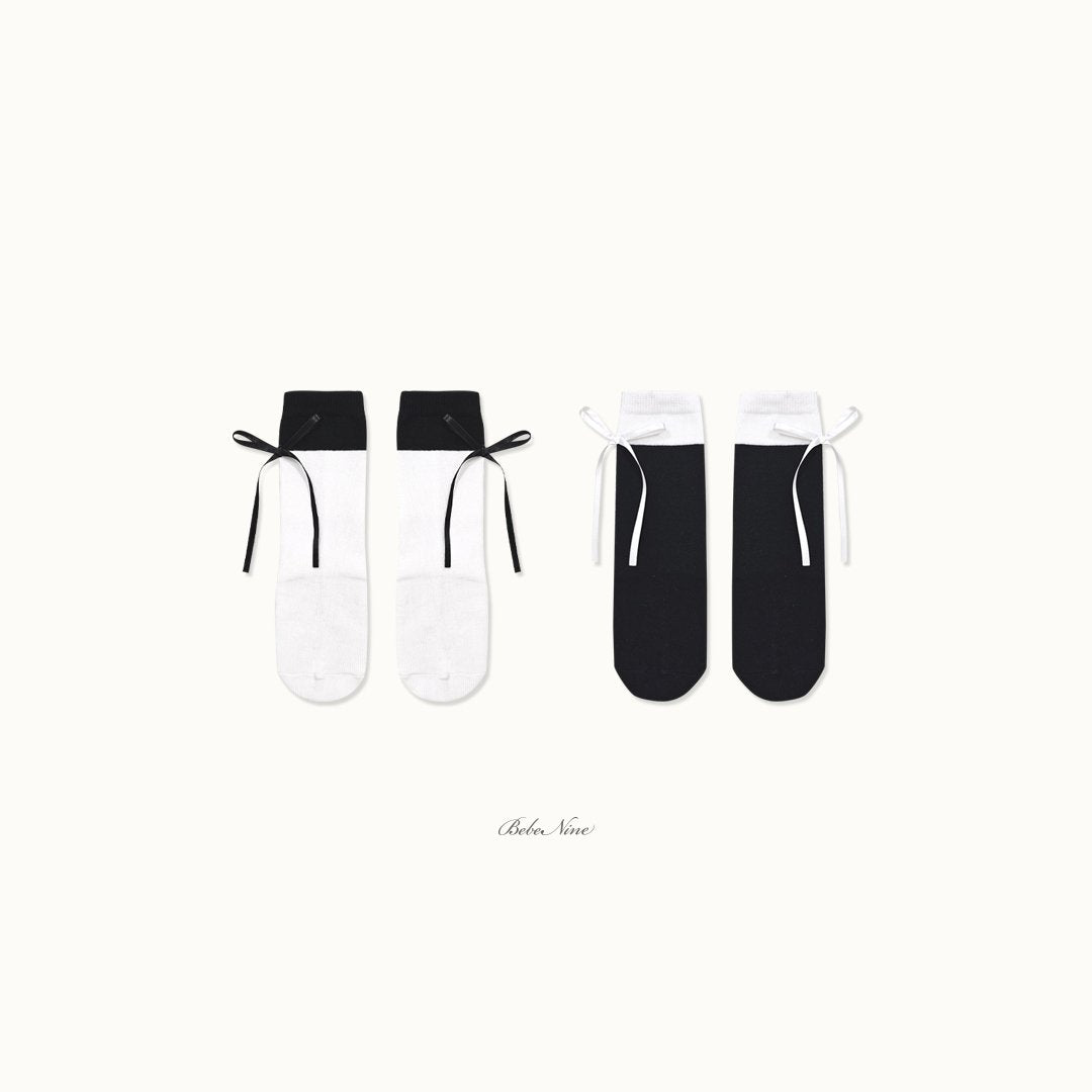 ［bebenine］Nine Ribbon Knee Socks Set