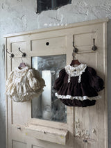 ［marron］Rose lace rompers