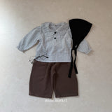 ［mimi market］Check balloon blouse