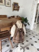 ［marron］Puppy check one-piece