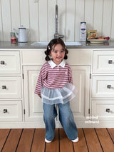 ［second moment］Stripe collar tops