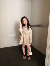 ［comma］Check back open one-piece