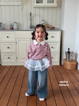 ［second moment］Stripe collar tops