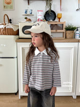 ［second moment］Stripe collar tops