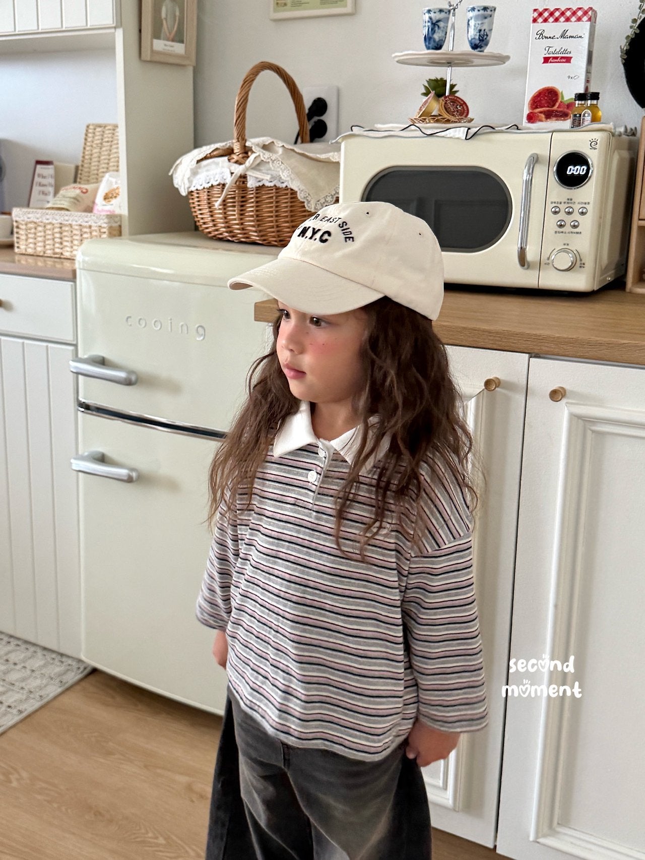 ［second moment］Stripe collar tops