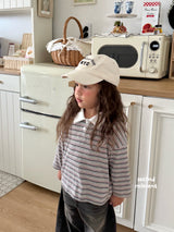 ［second moment］Stripe collar tops