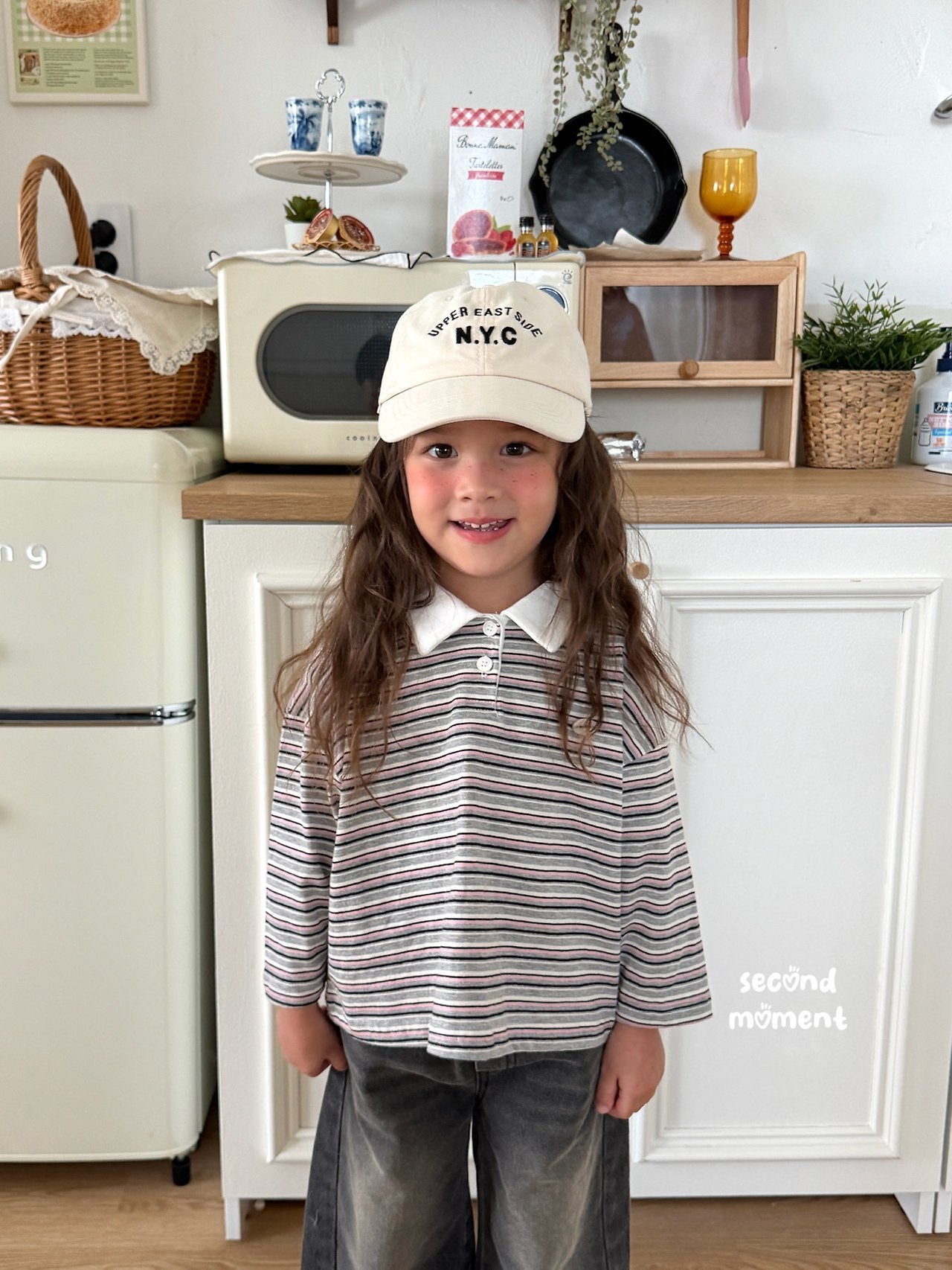 ［second moment］Stripe collar tops