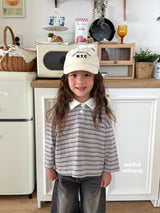 ［second moment］Stripe collar tops