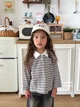［second moment］Stripe collar tops