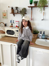 ［second moment］Stripe collar tops