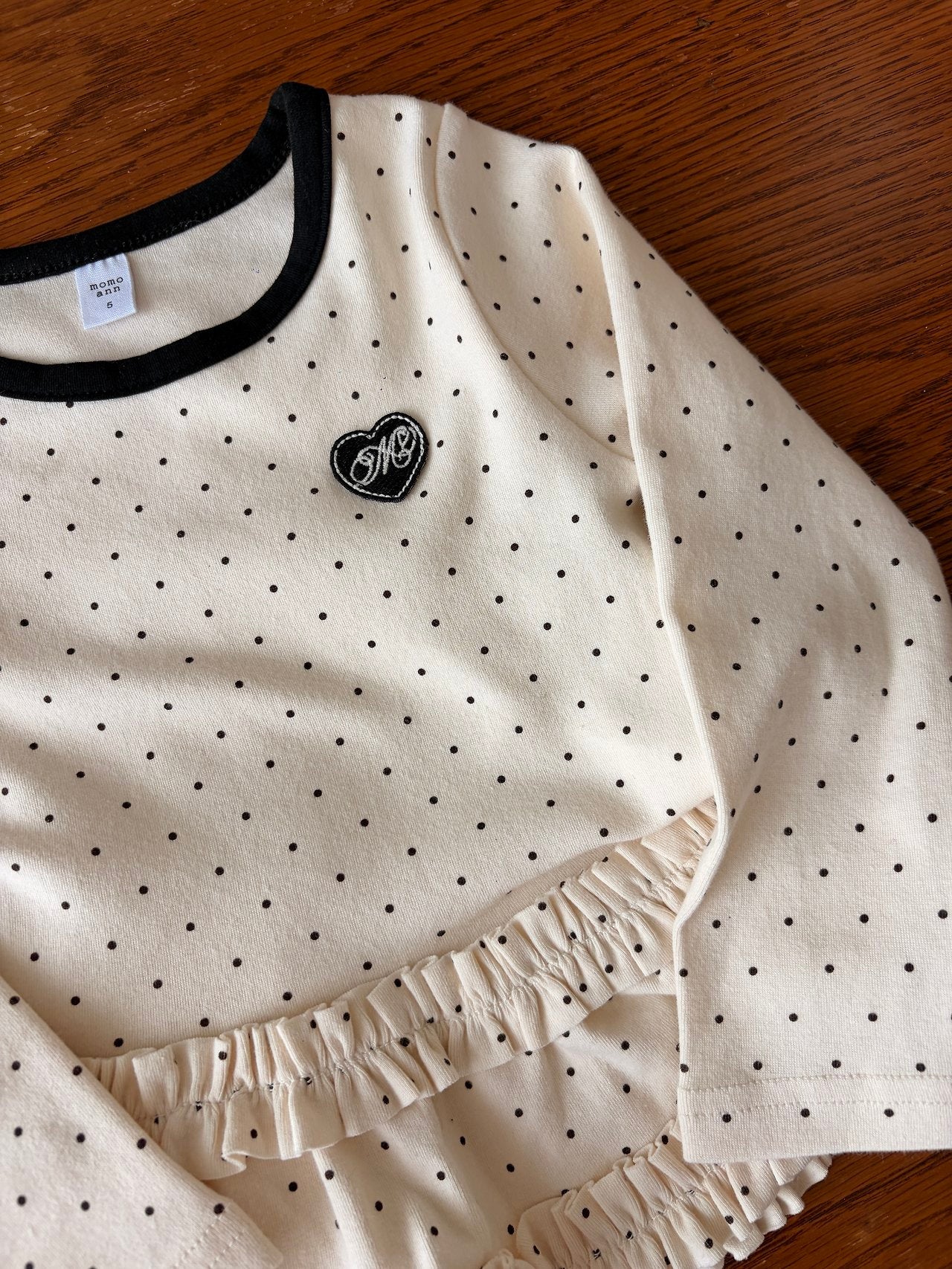 ［momo ann］Dot frill tops