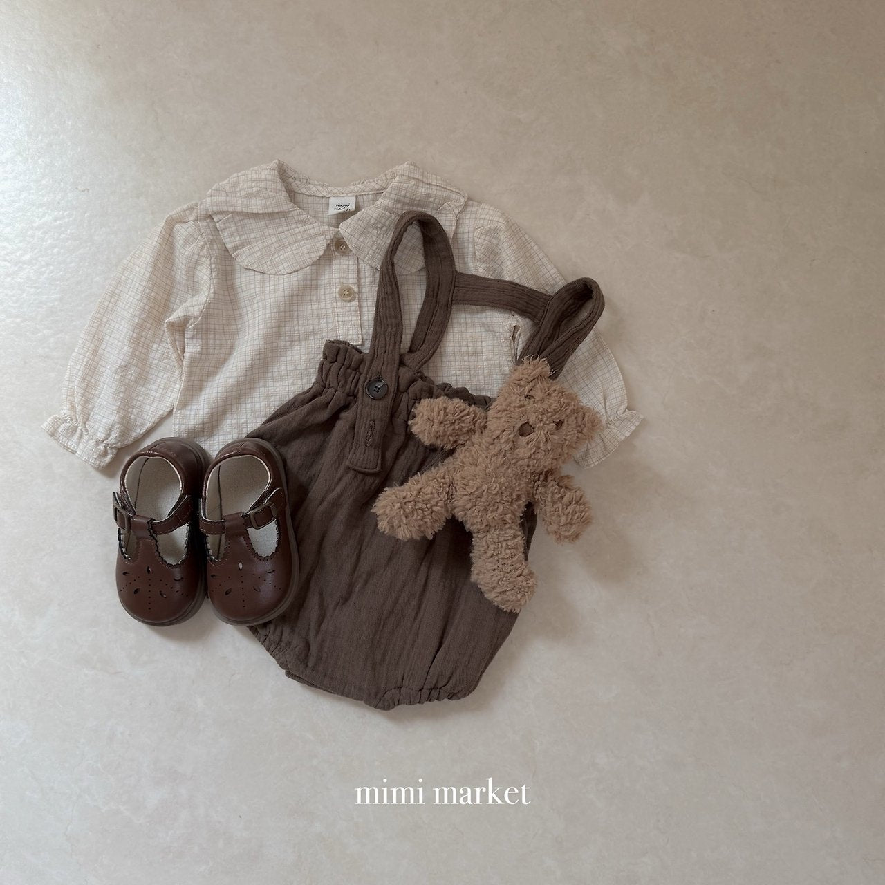 ［mimi market］Check balloon blouse