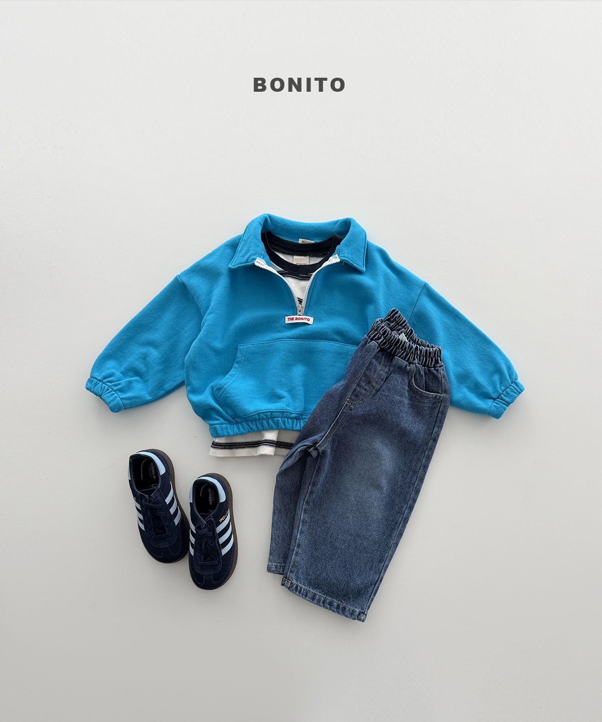 ［Bonito］Collar half zip up