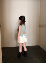 ［comma］Back open dot tee