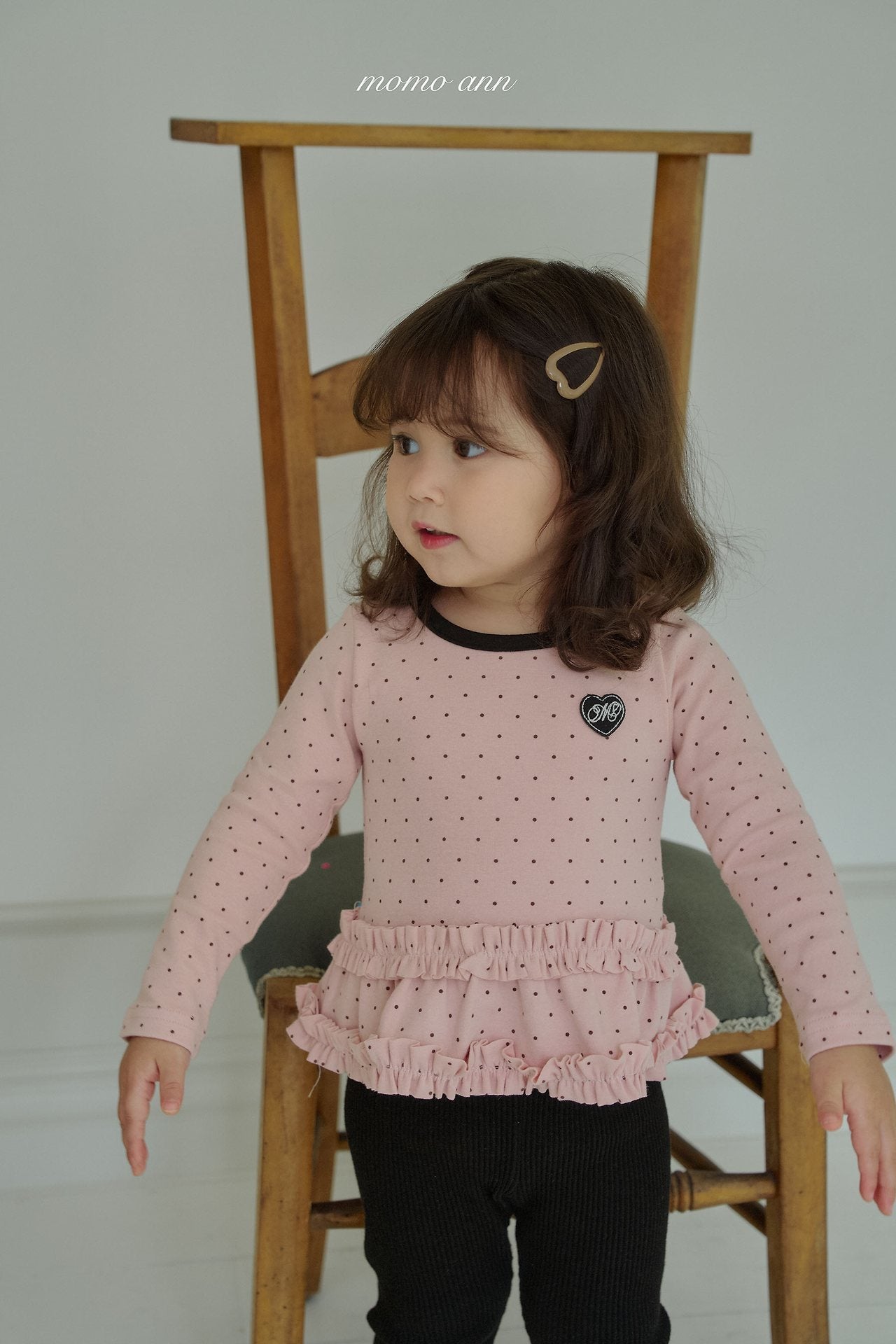 ［momo ann］Dot frill tops