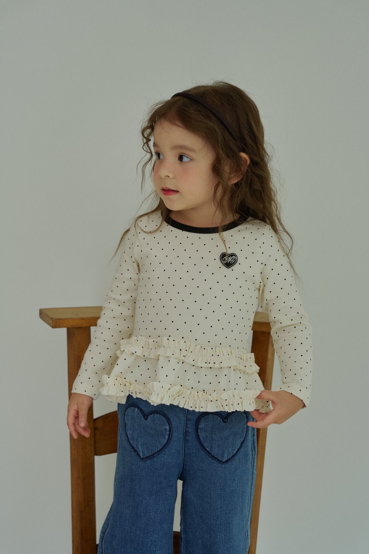 ［momo ann］Dot frill tops
