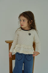 ［momo ann］Dot frill tops