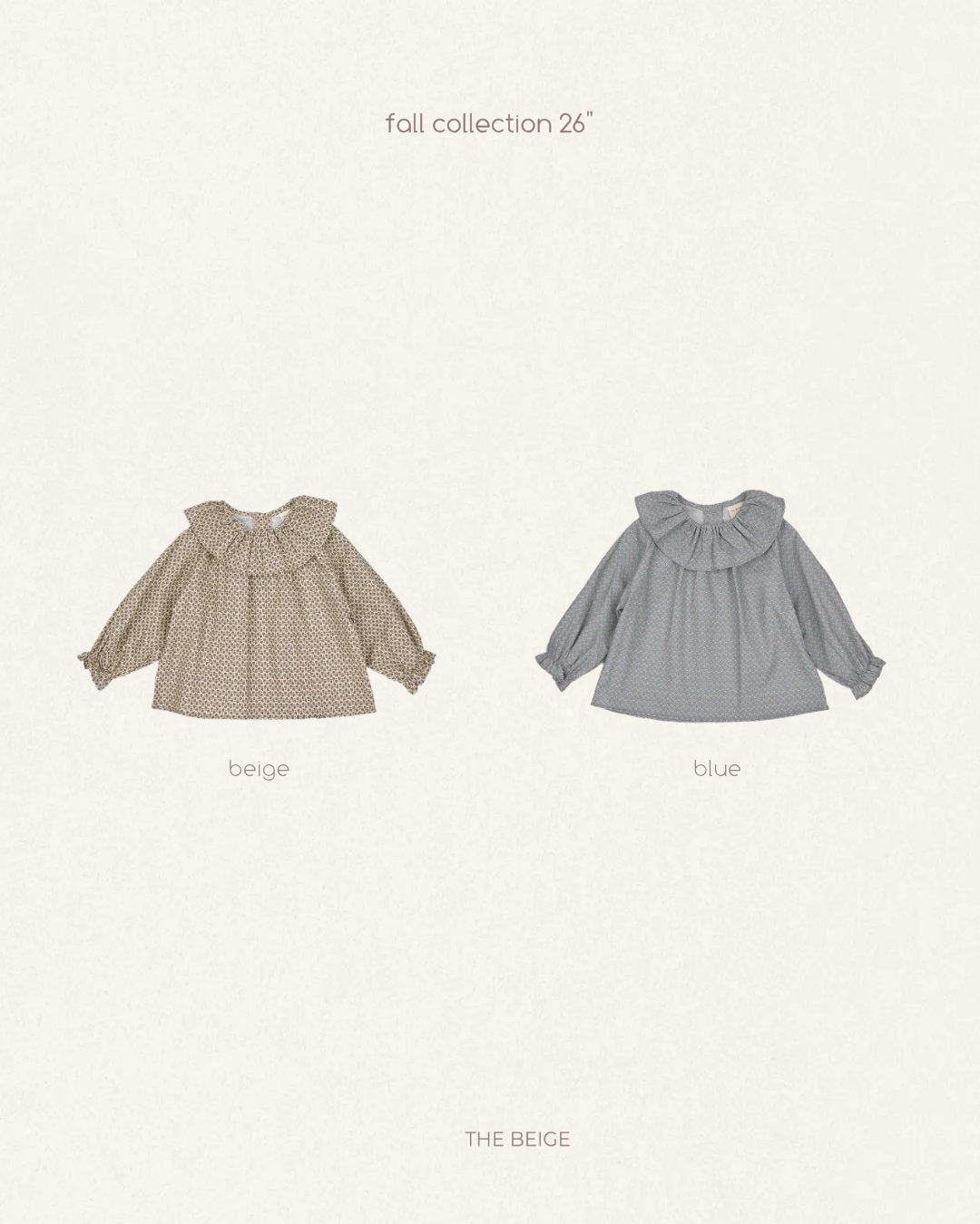［The beige］Flower Blouse