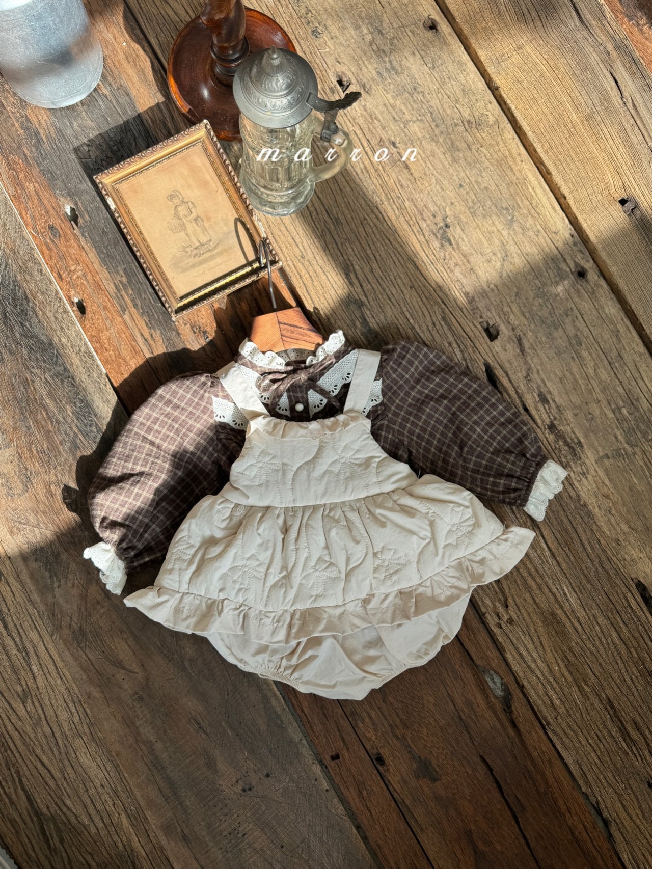 ［marron］Quilting frill rompers