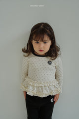 ［momo ann］Dot frill tops