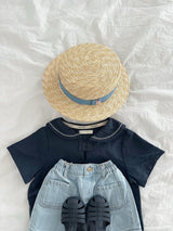 ［minirobe］Denim straw hat