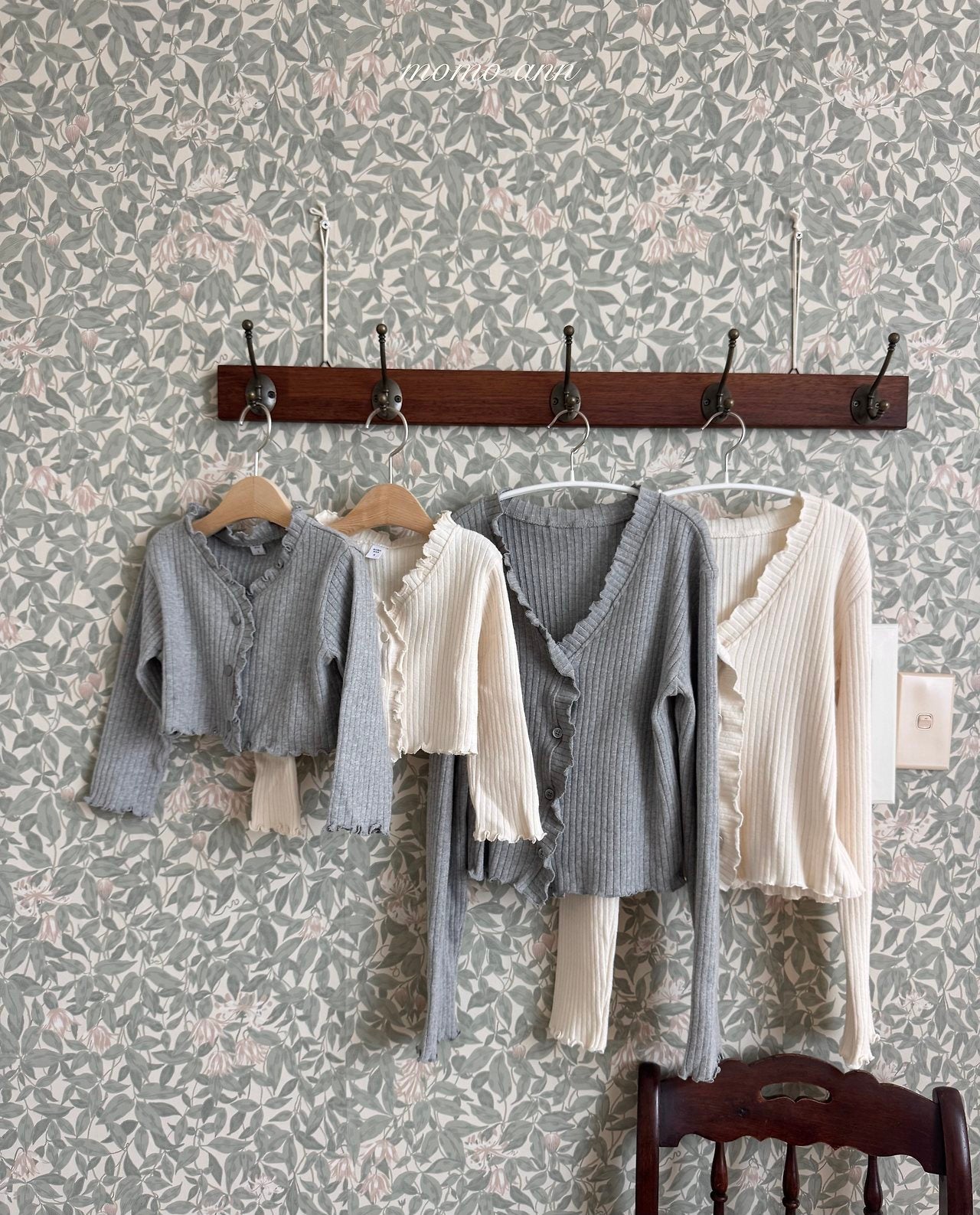 ［momo ann］Rib cardigan (adult)