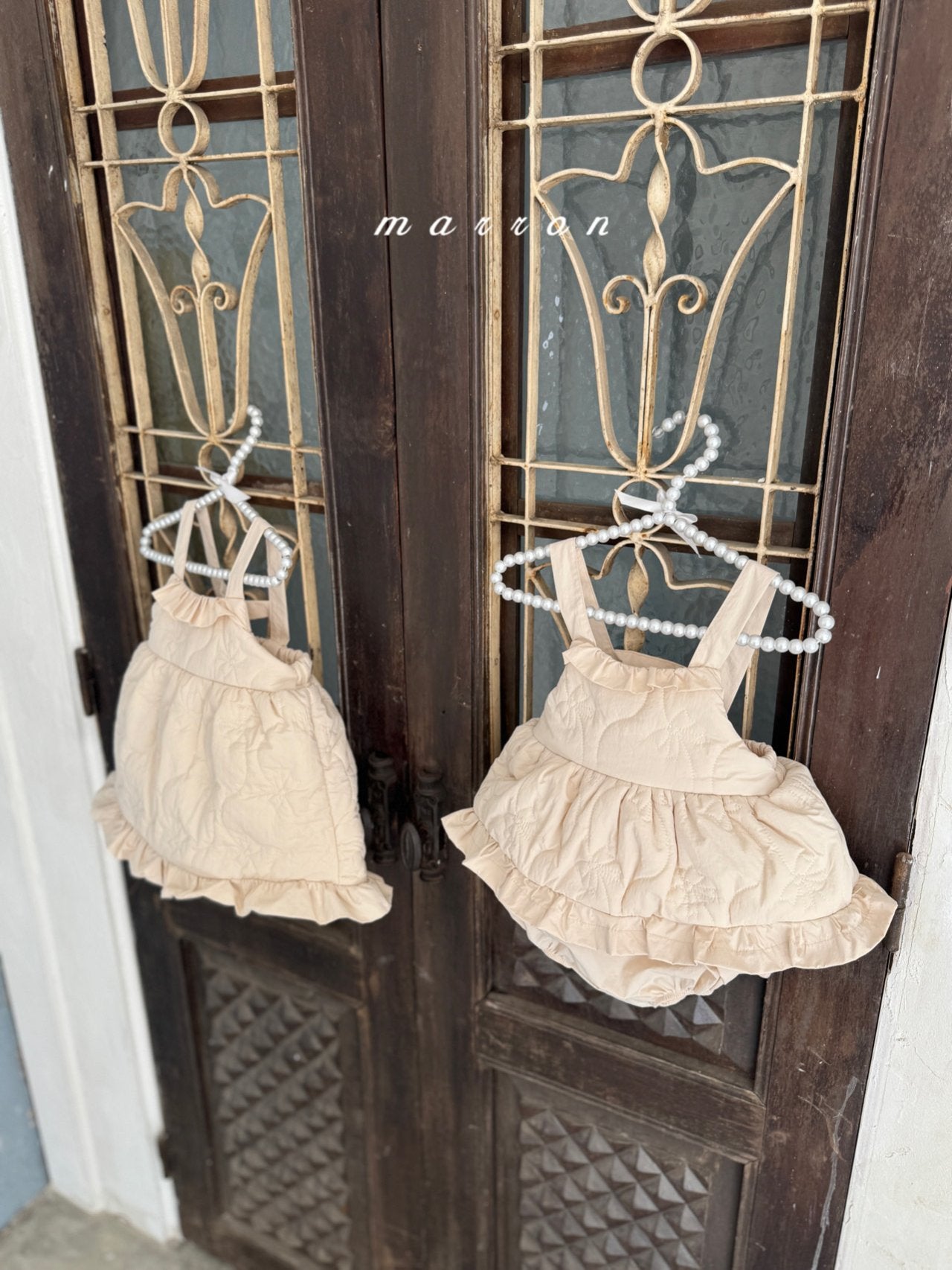 ［marron］Quilting frill rompers