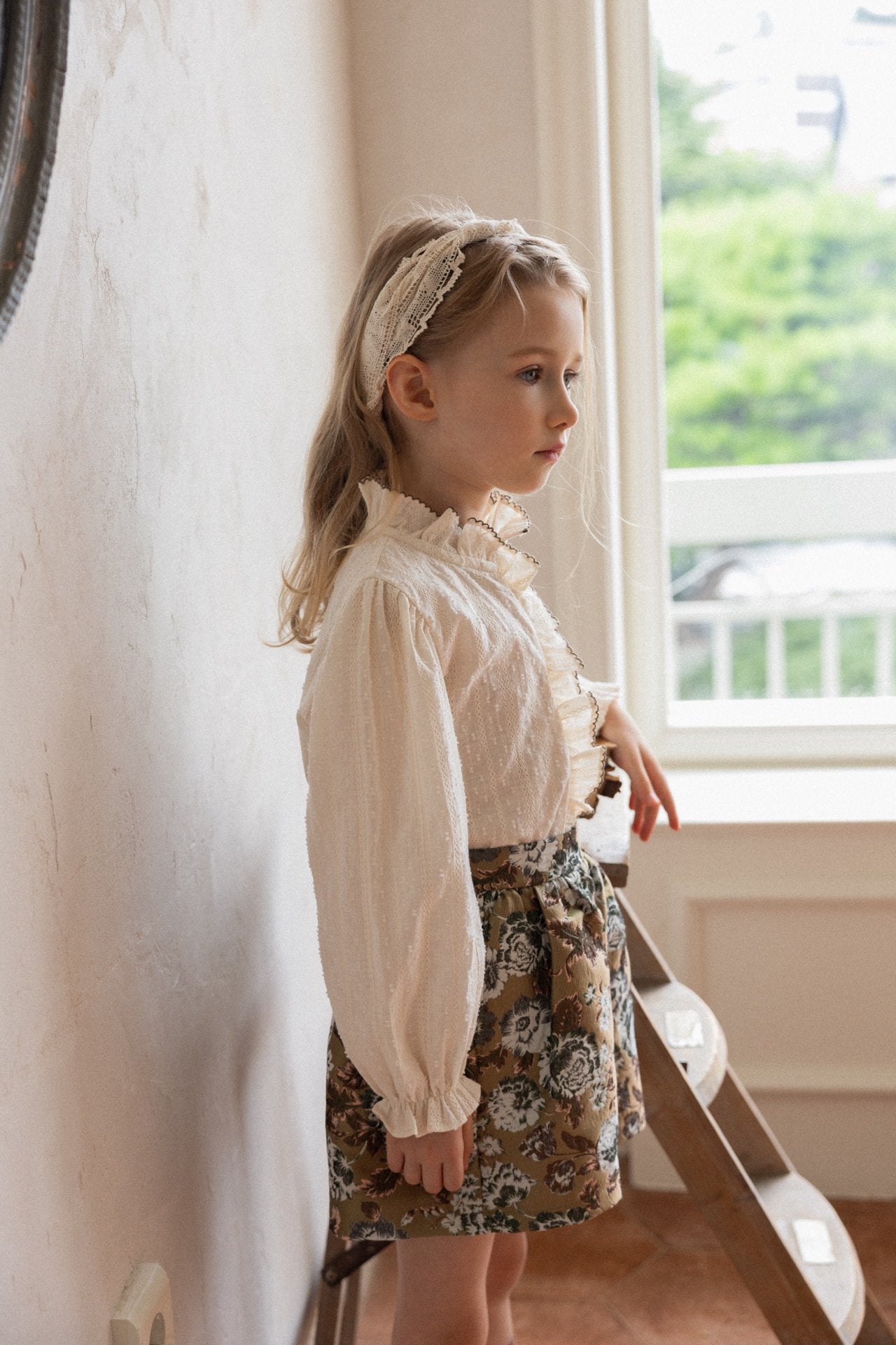 ［perrobebe］Agnes pico lace blouse
