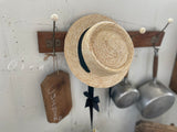 ［OREN］Enzo black ribbon rattan hat