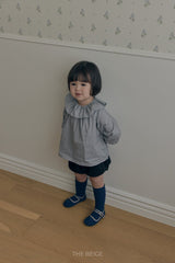 ［The beige］Flower Blouse