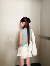 ［comma］Back open dot tee