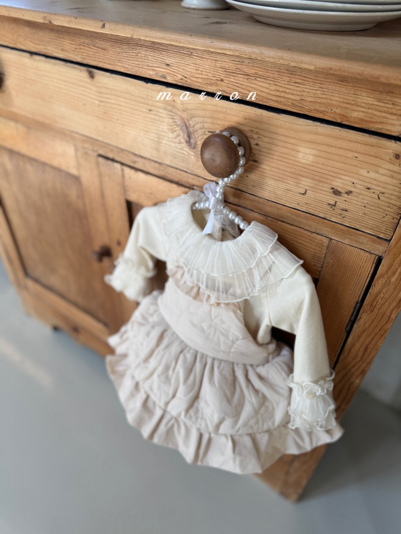 ［marron］Quilting frill rompers