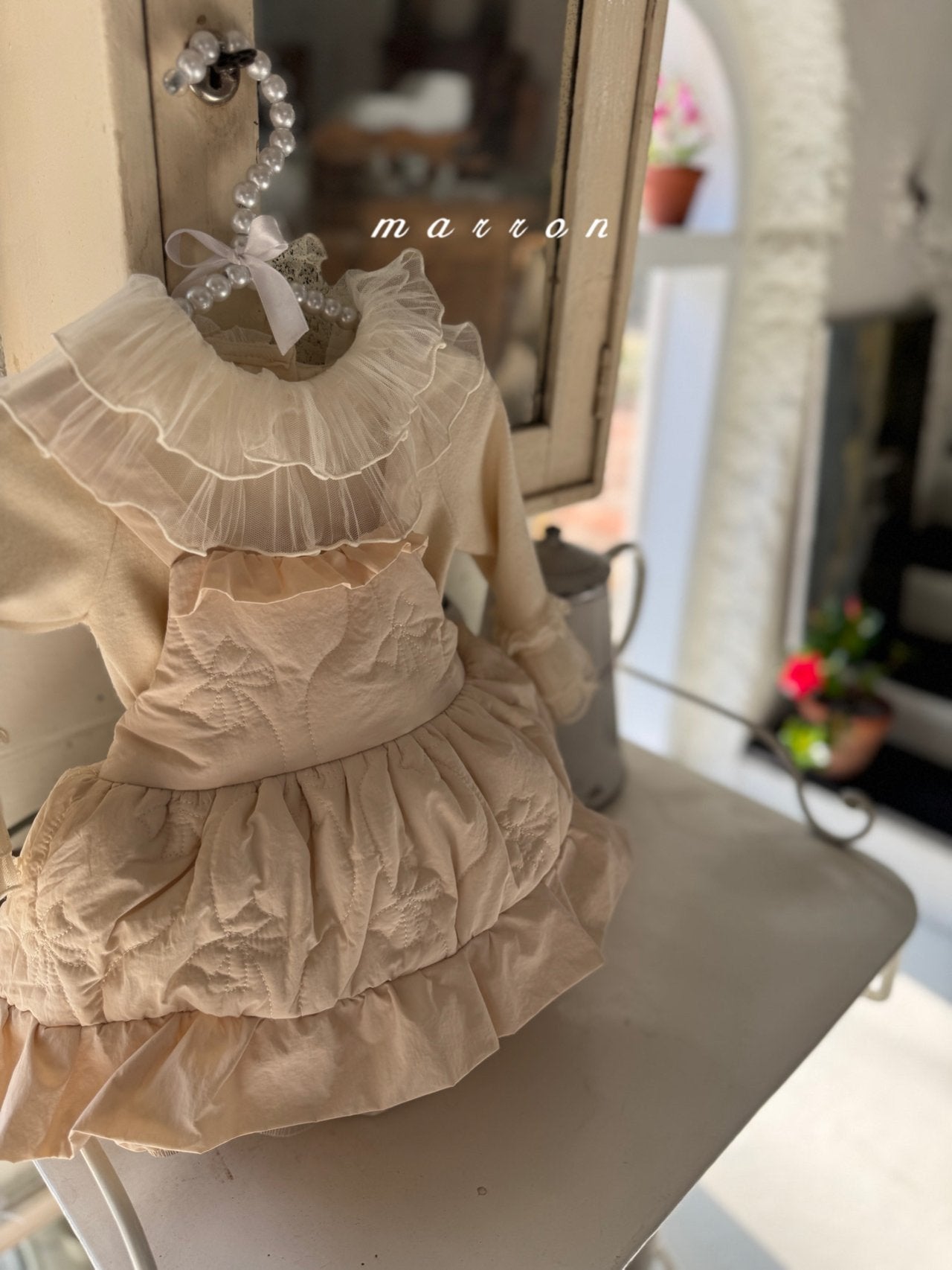 ［marron］Quilting frill rompers