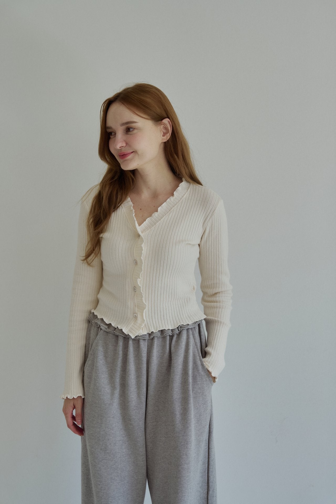 ［momo ann］Rib cardigan (adult)